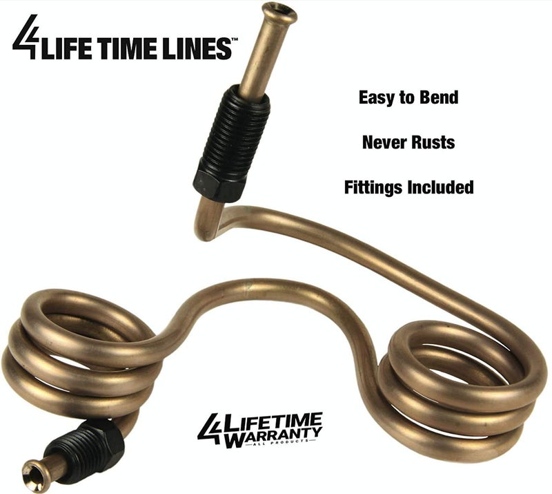 4LIFETIMELINES 25 ft 1/4 True Copper-Nickel Alloy Non-Magnetic Brake Line Replacement Tubing Coil and Fitting Kit, 16 Fittings Included, Inverted Flare, SAE Thread, 0.028 inch wall thickness - Image 4
